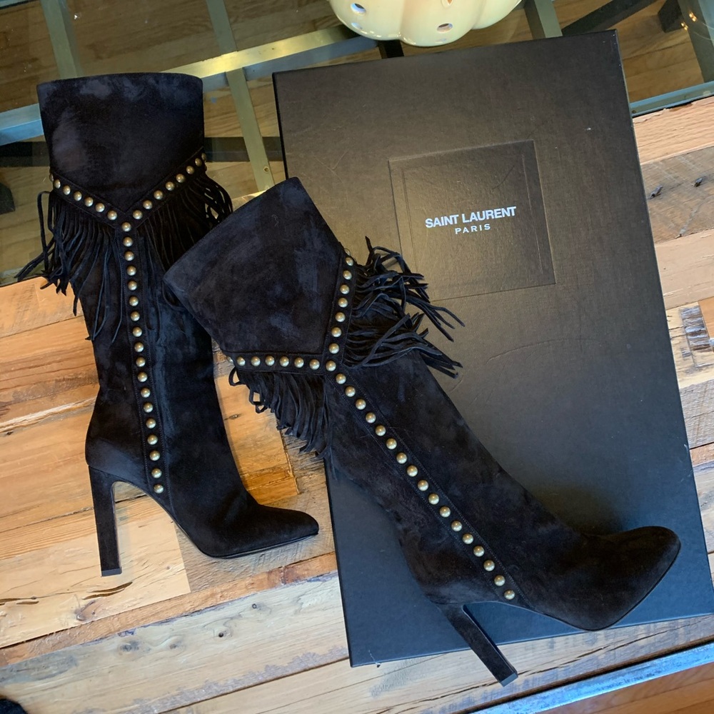 YSL Fringe Boots